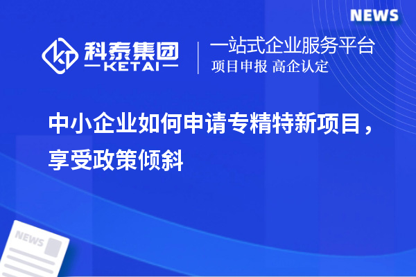 中小企業(yè)如何申請(qǐng)專精特新項(xiàng)目，享受政策傾斜