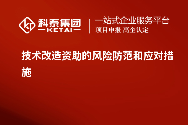 技術(shù)改造資助的風(fēng)險防范和應(yīng)對措施