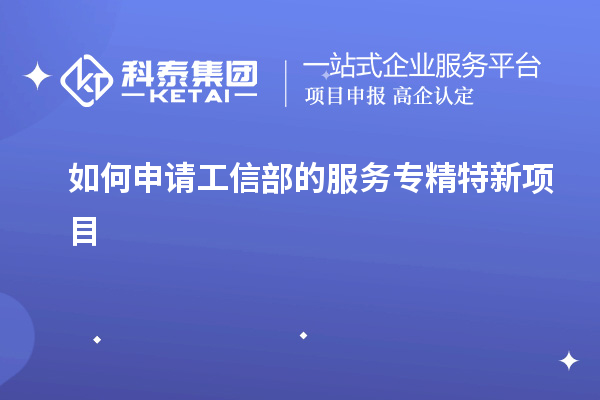 如何申請工信部的服務(wù)專精特新項目