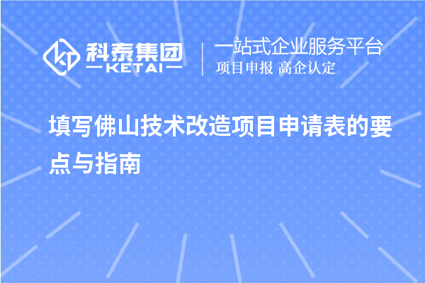 填寫佛山技術(shù)改造項(xiàng)目申請表的要點(diǎn)與指南