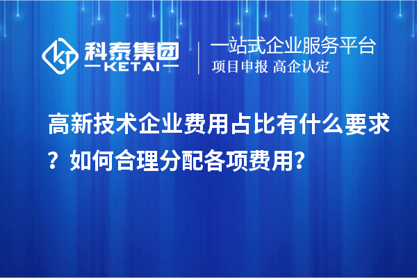 高新技術(shù)企業(yè)費用占比有什么要求？如何合理分配各項費用？