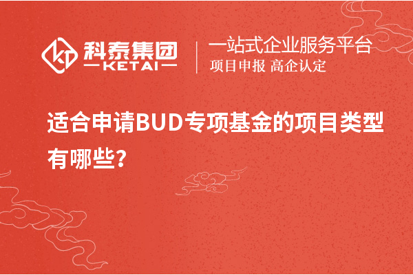 適合申請BUD專項(xiàng)基金的項(xiàng)目類型有哪些？
