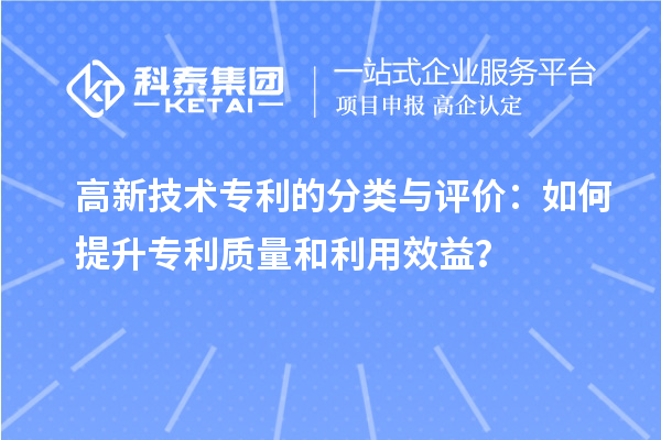 高新技術(shù)專利的分類與評(píng)價(jià)：如何提升專利質(zhì)量和利用效益？