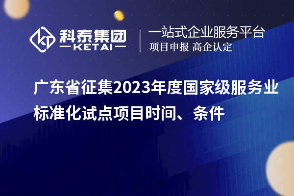 廣東省征集2023年度國家級服務業(yè)標準化試點項目時間、條件