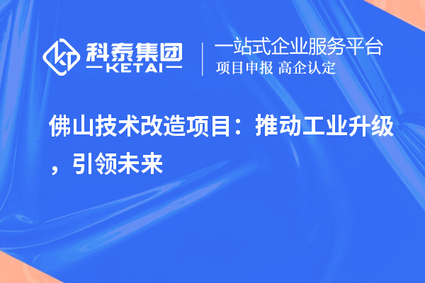 佛山技術(shù)改造項(xiàng)目：推動(dòng)工業(yè)升級(jí)，引領(lǐng)未來