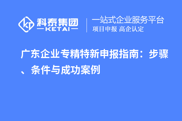 廣東企業(yè)專精特新申報指南：步驟、條件與成功案例