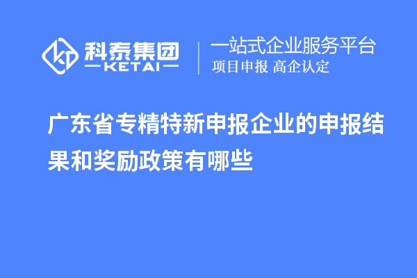 廣東省專(zhuān)精特新申報(bào)企業(yè)的申報(bào)結(jié)果和獎(jiǎng)勵(lì)政策有哪些