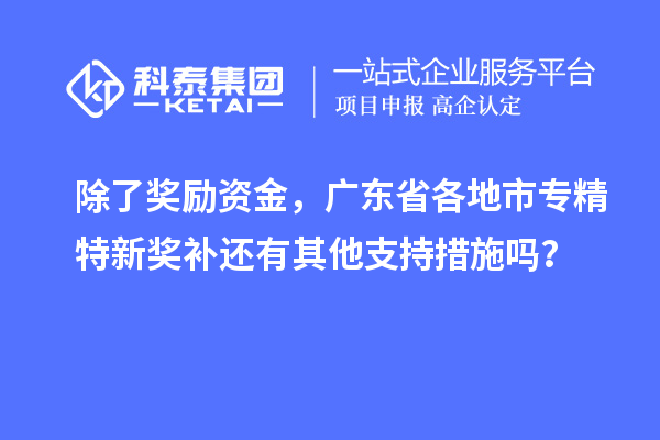 除了獎(jiǎng)勵(lì)資金，廣東省各地市專精特新獎(jiǎng)補(bǔ)還有其他支持措施嗎？