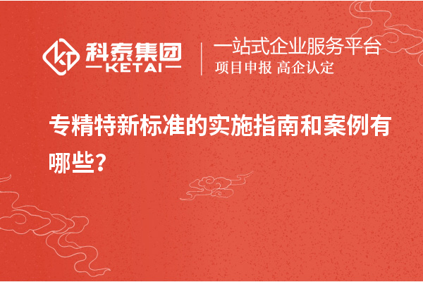 專精特新標準的實施指南和案例有哪些？