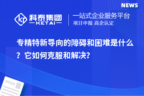 專精特新導向的障礙和困難是什么？它如何克服和解決？