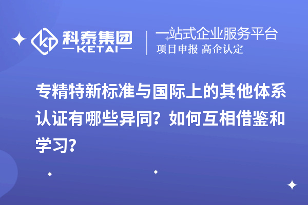 專精特新標準與國際上的其他體系認證有哪些異同？如何互相借鑒和學習？