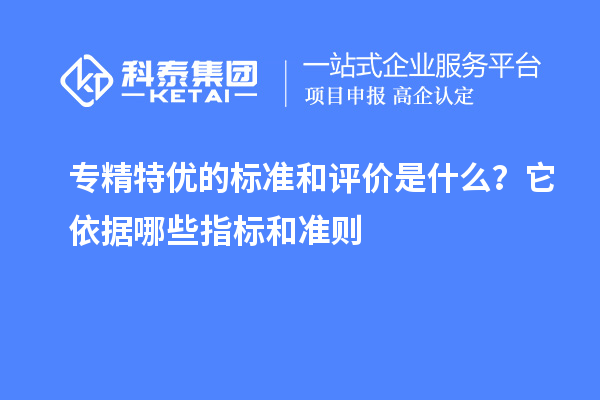 專精特優(yōu)的標(biāo)準(zhǔn)和評(píng)價(jià)是什么?它依據(jù)哪些指標(biāo)和準(zhǔn)則