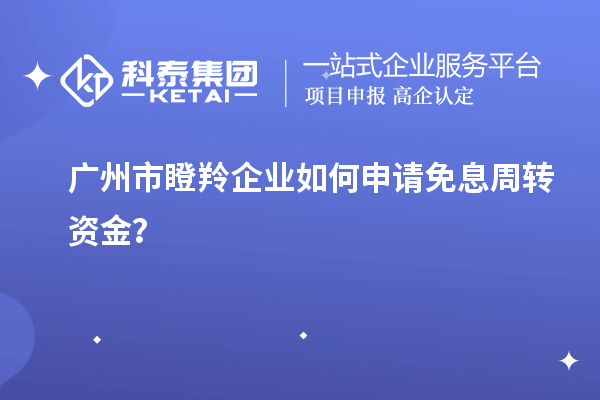 廣州市瞪羚企業(yè)如何申請免息周轉(zhuǎn)資金？