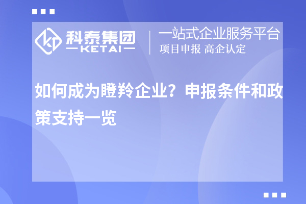 如何成為瞪羚企業(yè)？申報(bào)條件和政策支持一覽