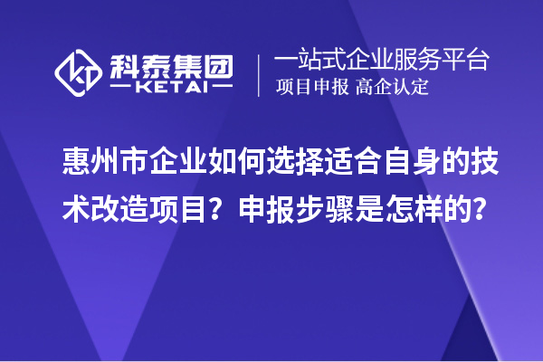 惠州市企業(yè)如何選擇適合自身的技術(shù)改造項目？申報步驟是怎樣的？