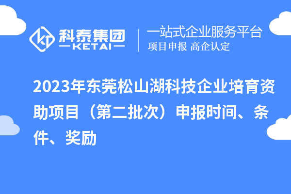 2023年東莞松山湖科技企業(yè)培育資助項目（第二批次）申報時間、條件、獎勵