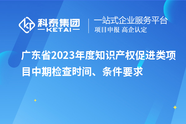 廣東省2023年度知識產權促進類項目中期檢查時間、條件要求