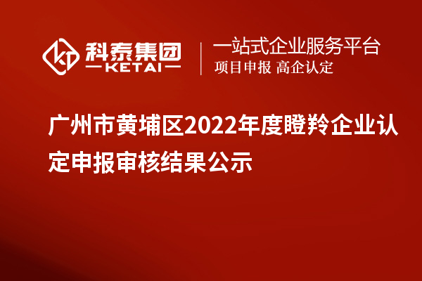 廣州市黃埔區(qū)2022年度<a href=http:///fuwu/dengling.html target=_blank class=infotextkey>瞪羚企業(yè)認定</a>申報審核結果公示