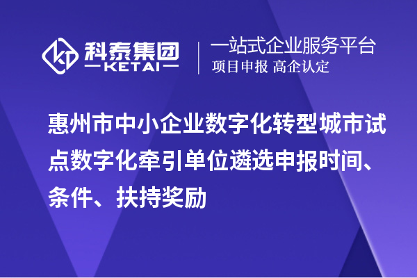 惠州市中小企業(yè)數(shù)字化轉(zhuǎn)型城市試點(diǎn)數(shù)字化牽引單位遴選申報(bào)時(shí)間、條件、扶持獎(jiǎng)勵(lì)