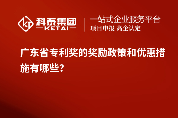廣東省專利獎的獎勵政策和優(yōu)惠措施有哪些？