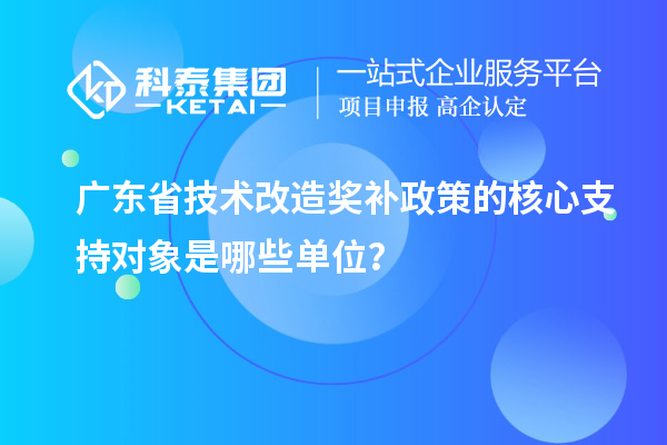 廣東省技術(shù)改造獎補政策的核心支持對象是哪些單位？