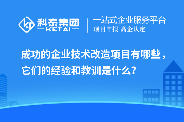 成功的企業(yè)<a href=http:///fuwu/jishugaizao.html target=_blank class=infotextkey>技術(shù)改造</a>項(xiàng)目有哪些，它們的經(jīng)驗(yàn)和教訓(xùn)是什么？