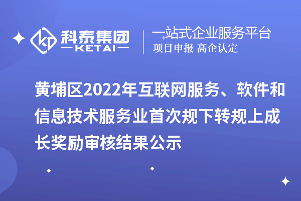 黃埔區(qū)2022年互聯(lián)網服務、軟件和信息技術服務業(yè)首次規(guī)下轉規(guī)上成長獎勵審核結果公示