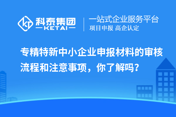 專精特新中小企業(yè)申報(bào)材料的審核流程和注意事項(xiàng)，你了解嗎？