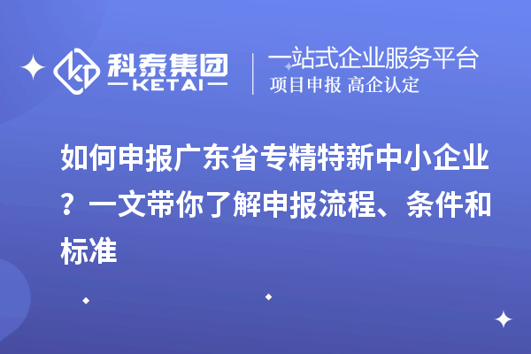 如何申報(bào)廣東省專精特新中小企業(yè)？一文帶你了解申報(bào)流程、條件和標(biāo)準(zhǔn)
