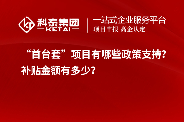 “首臺(tái)套”項(xiàng)目有哪些政策支持？補(bǔ)貼金額有多少？