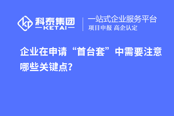 企業(yè)在申請“首臺套”中需要注意哪些關(guān)鍵點(diǎn)？