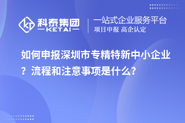 如何申報(bào)深圳市專精特新中小企業(yè)？流程和注意事項(xiàng)是什么？