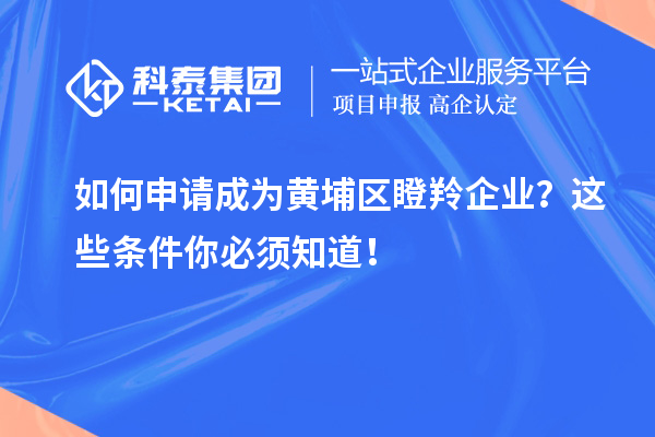 如何申請成為黃埔區(qū)瞪羚企業(yè)？這些條件你必須知道！