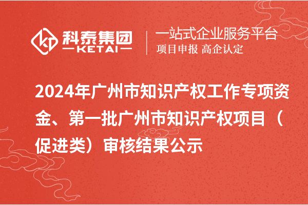 2024年廣州市知識產(chǎn)權(quán)工作專項資金、第一批廣州市知識產(chǎn)權(quán)項目（促進(jìn)類）審核結(jié)果公示