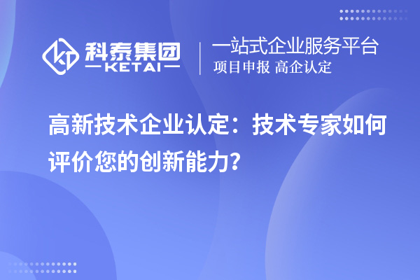 高新技術(shù)企業(yè)認定：技術(shù)專家如何評價您的創(chuàng)新能力？
