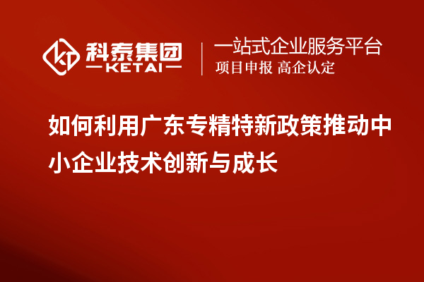 如何利用廣東專精特新政策推動(dòng)中小企業(yè)技術(shù)創(chuàng)新與成長(zhǎng)