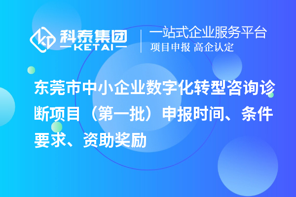 東莞市中小企業(yè)數(shù)字化轉(zhuǎn)型咨詢診斷項目（第一批）申報時間、條件要求、資助獎勵