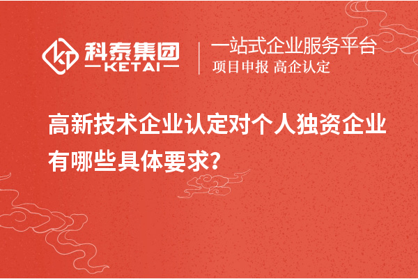 高新技術(shù)企業(yè)認(rèn)定對個人獨資企業(yè)有哪些具體要求？