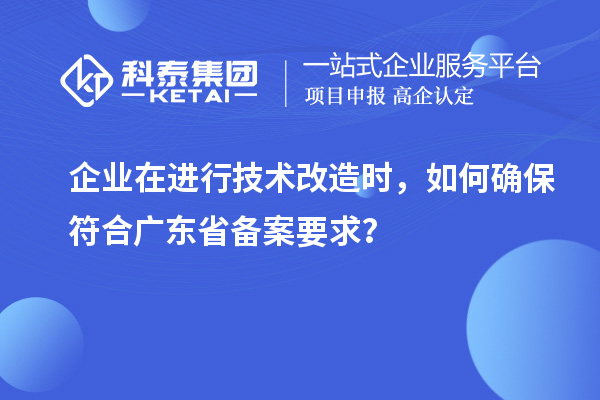 企業(yè)在進(jìn)行技術(shù)改造時，如何確保符合廣東省備案要求？