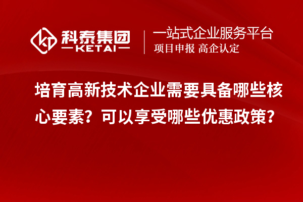 培育高新技術(shù)企業(yè)需要具備哪些核心要素？可以享受哪些優(yōu)惠政策？