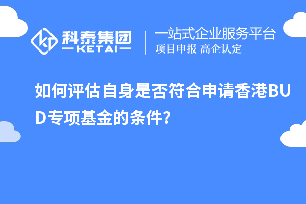 如何評估自身是否符合申請香港BUD專項基金的條件？