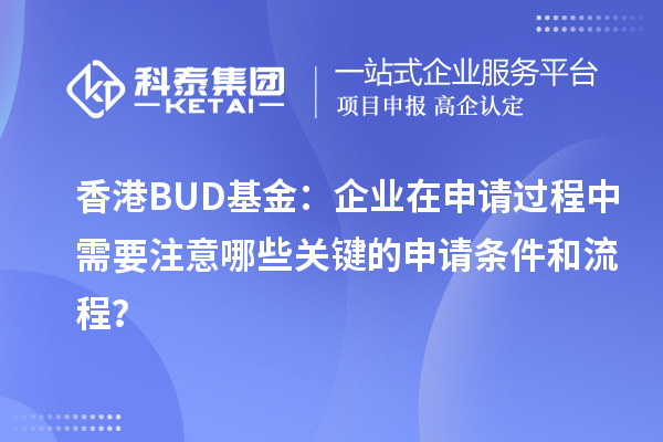 香港BUD基金：企業(yè)在申請過程中需要注意哪些關(guān)鍵的申請條件和流程？