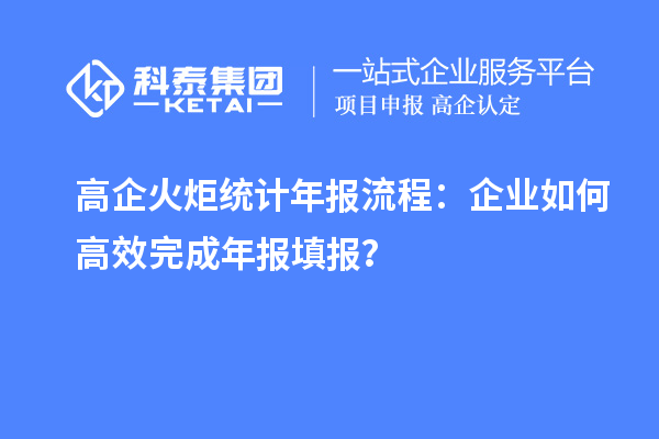 高企火炬統(tǒng)計年報流程：企業(yè)如何高效完成年報填報？