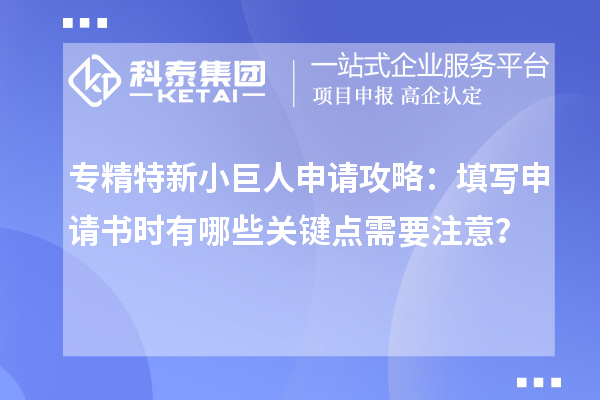 專精特新小巨人申請攻略：填寫申請書時有哪些關鍵點需要注意？
