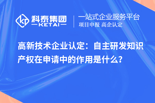 高新技術(shù)企業(yè)認(rèn)定：自主研發(fā)知識產(chǎn)權(quán)在申請中的作用是什么？