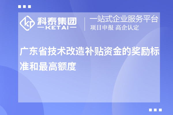 廣東省技術(shù)改造補貼資金的獎勵標(biāo)準(zhǔn)和最高額度