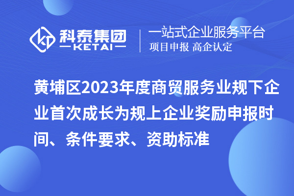 黃埔區(qū)2023年度商貿(mào)服務業(yè)規(guī)下企業(yè)首次成長為規(guī)上企業(yè)獎勵申報時間、條件要求、資助標準