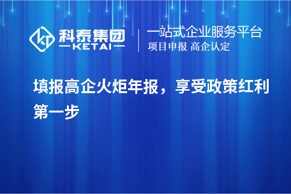 填報(bào)高企火炬年報(bào)，享受政策紅利第一步