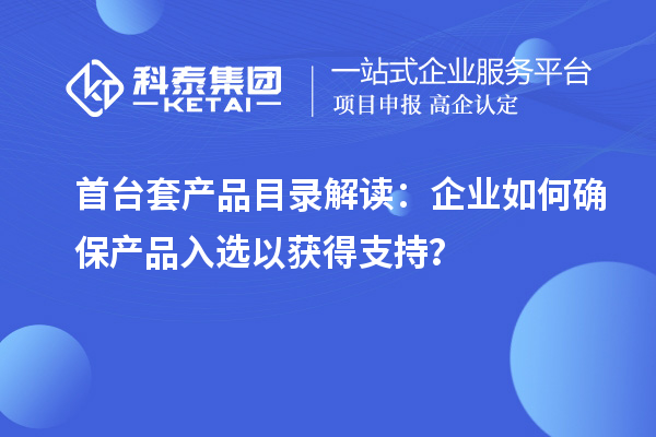 首臺(tái)套產(chǎn)品目錄解讀：企業(yè)如何確保產(chǎn)品入選以獲得支持？