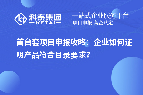 首臺(tái)套項(xiàng)目申報(bào)攻略：企業(yè)如何證明產(chǎn)品符合目錄要求？